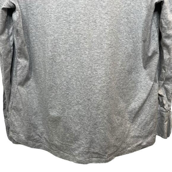 Eterna Fitted Womens Gray Heathered Grey Button Down Shirt Top V-Neck Size 16 US - Picture 8 of 11